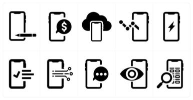 A set of 10 web marketing icons as draw, mobile message, cloud backup vector