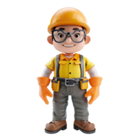 A cartoon figure of a construction worker png