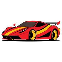 Red and yellow sports car vector