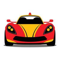 A red and yellow sports car vector