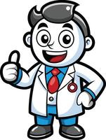 Doctor cartoon character with thumbs up vector