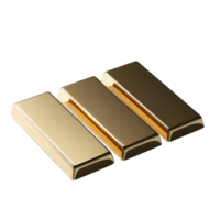 Gold bars isolated on transparent background png