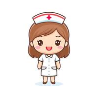 Nurse Cute Worker Work Job Profession Occupation Cartoon Character vector