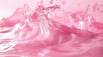 A stunning image of pink water splashes, enhanced digitally for a vibrant aesthetic. Perfect for background use or artistic projects photo