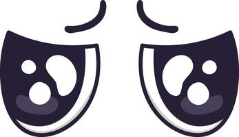 Two cartoon eyes with lowered eyelids and tears welling up, conveying a sense of sadness, grief, or disappointment, suitable for various design projects needing emotional expression vector