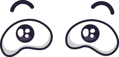 Cartoon eyes expressing boredom with raised eyebrows and upward gazing pupils, conveying apathy and lack of engagement, perfect for creative projects vector