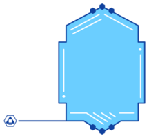 Blue futuristic HUD Heads-Up Display interface elements with various geometric shapes. Sci Fi User Interface for Gaming UX UI. illustration png