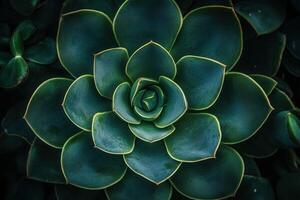 A close-up of a succulent plant with layered leaves. photo