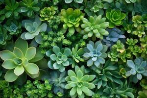 A vibrant assortment of various succulent plants. photo