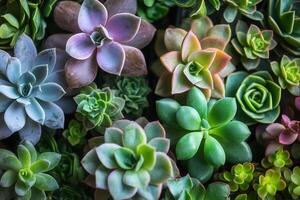 A vibrant assortment of various succulent plants. photo