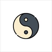 Yin yang symbol icon illustration vector