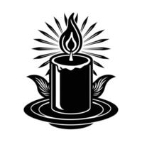 A candle silhouette art vector