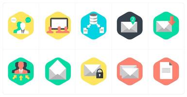 A set of 10 mix icons as business conversation, conference, data transfer vector