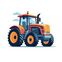 Vibrant tractor stands ready for farm work vector