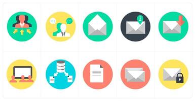 A set of 10 mix icons as business manager, business conversation, email, vector