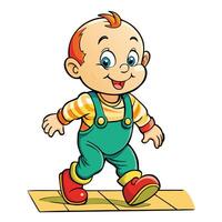 cartoon boy walking on the floor vector