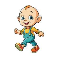 cartoon baby boy running vector