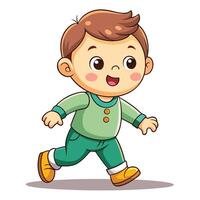 cartoon boy running illustration vector