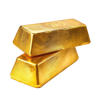 Gold bars, isolate on transparent background png