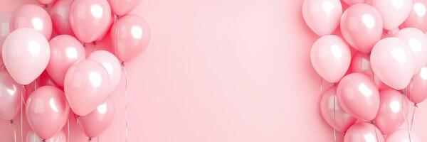 Celebration background filled with pink balloons creating a festive atmosphere for joyful gatherings and events photo