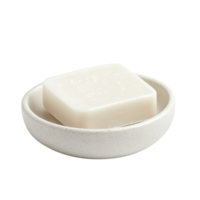 Elegant Flat White Ceramic Soap Dish for Bathroom Decor on Transparent Background png