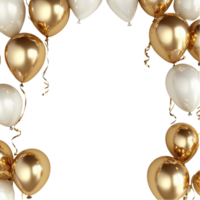 Gold and white balloons png