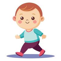 a cartoon boy running and smiling vector