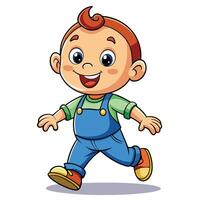 cartoon boy running illustration vector