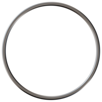 3D chrome ring on transparent background. Modern metallic element, circle, cut out. Y2k style, 2000s. Sleek and tech vibe png