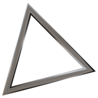 3D chrome geometric frame, on transparent background. Modern metallic element, cut out. Y2k style, 2000s. Sleek and tech vibe png