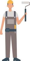 Handyman Holding Roller Paint vector