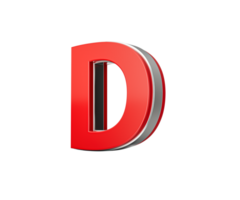 Vibrant Red Capital Letter D Gleams With Its Sleek Design Bold Font With Sharp Edges 3D Illustration png