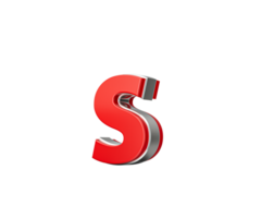 Vibrant Red Small Letter s Gleams With Its Sleek Metallic Design With Sharp Edges 3D Illustration png