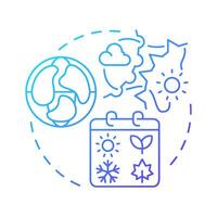 Weather patterns and air masses blue gradient concept icon. Region climate experience. Atmospheric phenomena. Round shape line illustration. Abstract idea. Graphic design. Easy to use in presentation vector