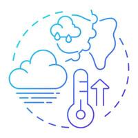 Warm front blue gradient concept icon. Air masses interactions. Atmospheric phenomena for forecasting. Round shape line illustration. Abstract idea. Graphic design. Easy to use in presentation vector