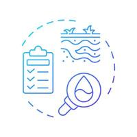 Groundwater investigations blue gradient concept icon. Studying water level impact on construction industry. Round shape line illustration. Abstract idea. Graphic design. Easy to use in article vector