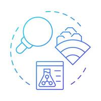 Geochemistry blue gradient concept icon. Geological systems exploration. Soil condition assessment. Round shape line illustration. Abstract idea. Graphic design. Easy to use in presentation vector