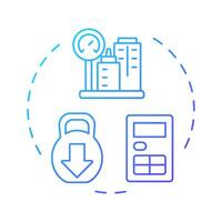 Bearing capacity examination blue gradient concept icon. Evaluating soil strength. Geotechnical survey. Round shape line illustration. Abstract idea. Graphic design. Easy to use in article vector