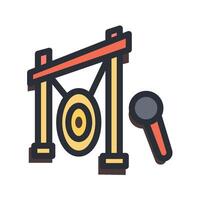 gong icon filled line vector