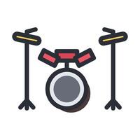 drum icon filled line vector