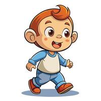 cartoon boy walking illustration vector