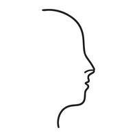 Simple Line Drawing of a Profile Human Face vector