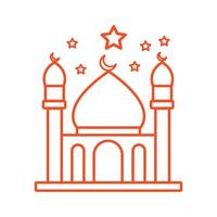 line art mosque illustration for ramadan and islamic festive designs vector