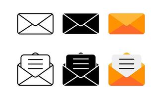 Email icon set. Email Envelope sign. for mobile concept and web design. illustration on white background vector