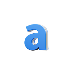 Blue Small Letter a Alphabet a Gleams With Its Sleek Modern Design With Sharp Edges 3D Illustration png