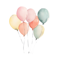 Birthday balloons isolated, cute illustration, baby element, bouquet balloons png