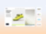 A sporting goods website with a featured image of a neon yellow cycling shoe and a close up of its mesh upper material.Panels showing logos of sales channel integrations, eBay, Amazon, Wish and Google. 