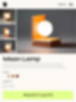 A panel with a custom code API to add a quote request capability to a product page. A product page with images of various types of custom-built moon-shaped lamps on a wooden base. 