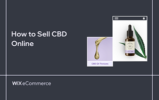 How to Sell CBD Online header with CBD oil product and droplet.