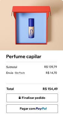 Um perfume capilar no carrinho de um site criado com Wix.